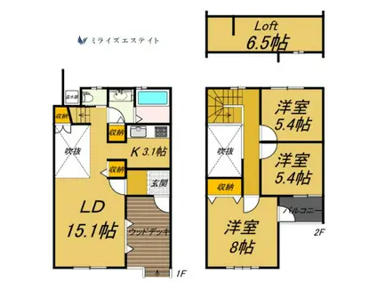 セレブ覚王山(3LDK/1階)の間取り写真
