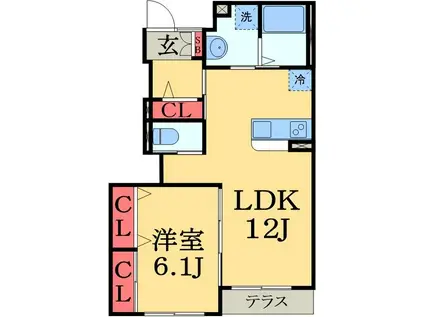 タスカ―タソルテ(1LDK/1階)の間取り写真