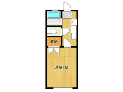 サンライフ湯浅(1K/2階)の間取り写真