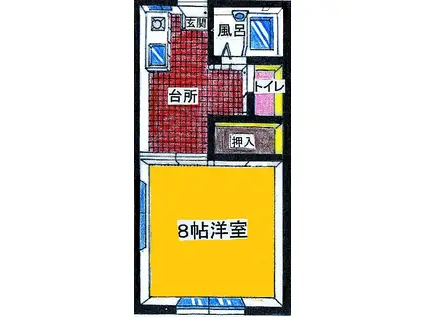 トリニティーハイツ(1K/1階)の間取り写真