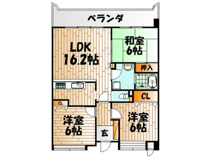 アンジェロポストII(3LDK/5階)の間取り写真