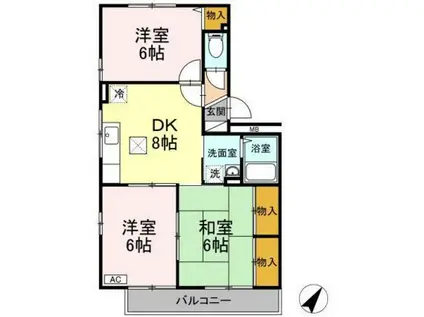 ピアチェーレ中筋(3LDK/1階)の間取り写真