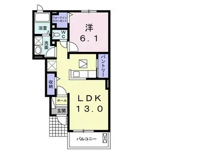 メゾン・ド・ユウ(1LDK/1階)の間取り写真