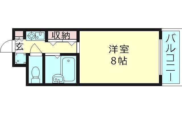 ピュアコート(1K/3階)の間取り写真
