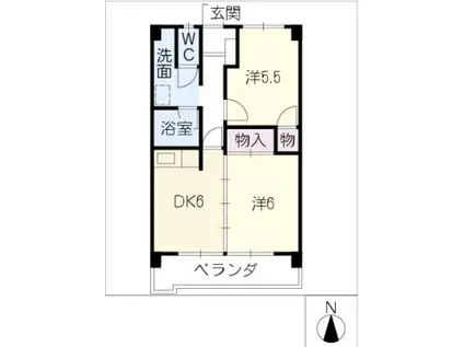 野田ハイツ(2DK/3階)の間取り写真