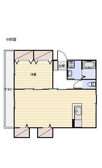 カトレア(1LDK/1階)の間取り写真