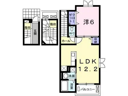 エスペランサII(1LDK/3階)の間取り写真