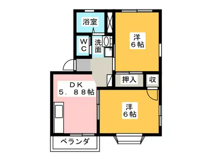 APARTAMENTO201(2DK/2階)の間取り写真