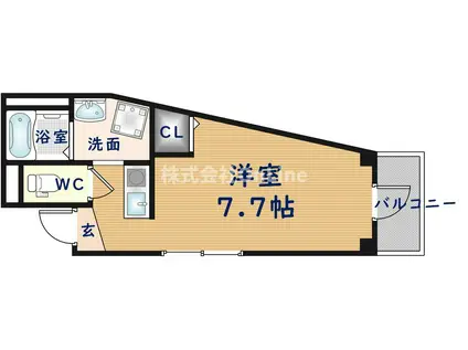 フォルテII(1K/1階)の間取り写真
