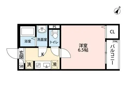 入間セイワレジデンスII(1K/2階)の間取り写真