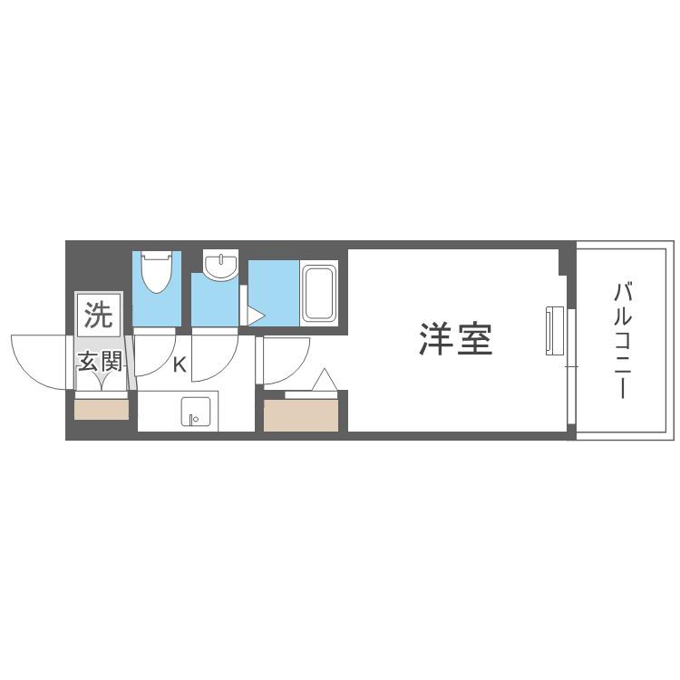 ALIVIS福島海老江(1K/3階)の間取り写真