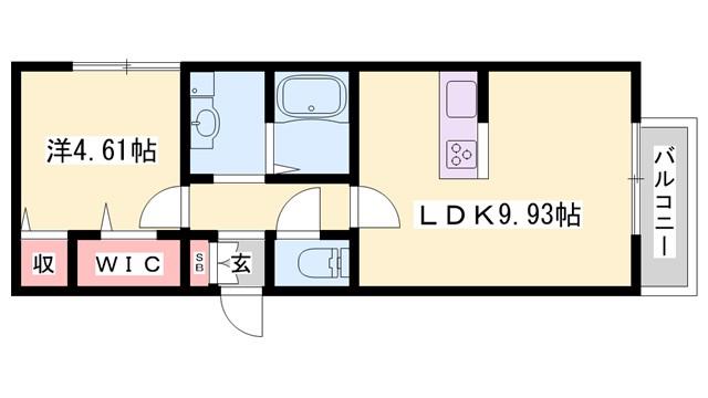 クロス52(1LDK/2階)の間取り写真