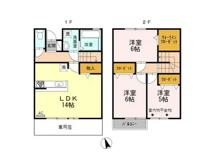 ジュエルハイツ III(3LDK/1階)の間取り写真