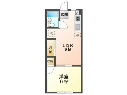 ハックベリーハイツII(1LDK/3階)の間取り写真