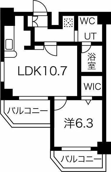 ソレイルコート桜本町(1LDK/8階)の間取り写真