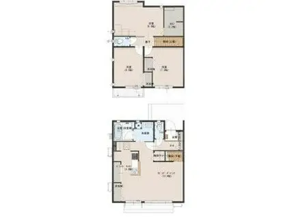 サンセットモールC(3LDK/1階)の間取り写真