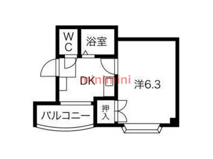 ル・シェル淡路(1K/3階)の間取り写真