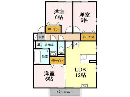 リビングタウン泉もえぎ台 A(3LDK/2階)の間取り写真