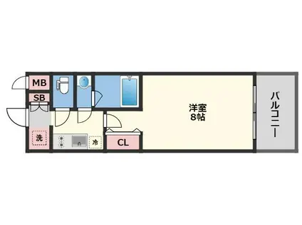 スプランディッド十三本町(1K/3階)の間取り写真