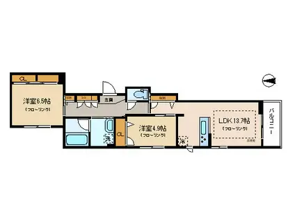 パーク杉並(2LDK/2階)の間取り写真