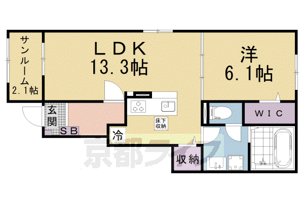 ベラーノ II(1LDK/1階)の間取り写真