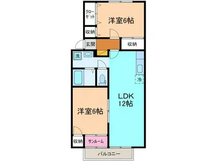 グラン・プレジール(2LDK/1階)の間取り写真