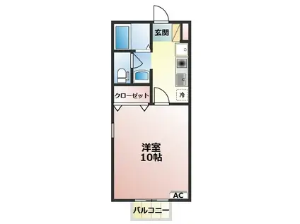 ラ・ルーチェ(1K/2階)の間取り写真