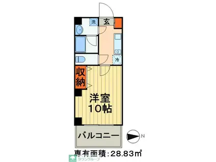 KS・HOYO(1K/6階)の間取り写真