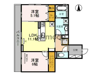 YS SQUARE(2LDK/3階)の間取り写真