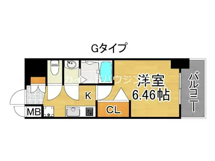 LUXENA住之江公園(1K/6階)の間取り写真