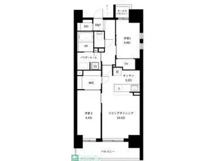 アーバンパーク谷在家(2LDK/2階)の間取り写真