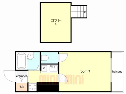 サンシャイン高丸(1K/2階)の間取り写真