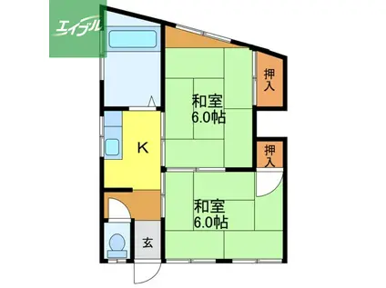 原田アパート時津A(2K/2階)の間取り写真