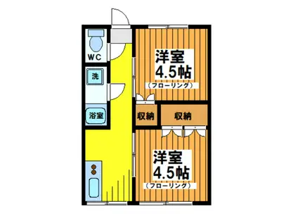 コーポ千代荘(2K/2階)の間取り写真