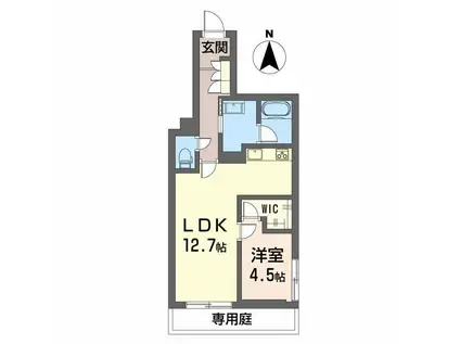 シャーメゾン萱町(1LDK/1階)の間取り写真