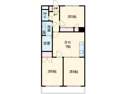 第5ハイム秋喜(3DK/2階)の間取り写真