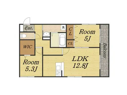 へーベルメゾンラペーシュ(2LDK/2階)の間取り写真