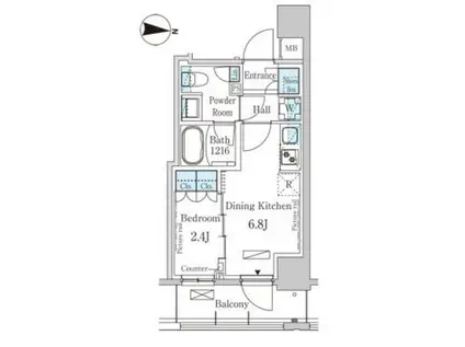 パークアクシス押上サウス(1DK/5階)の間取り写真