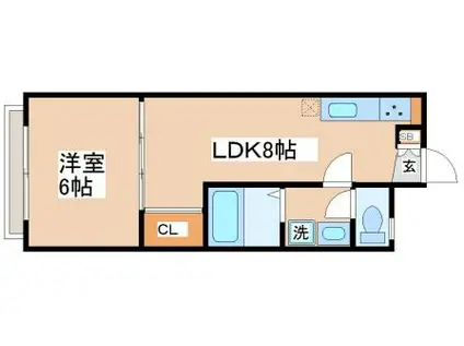 B・Gハウス庄山(1LDK/3階)の間取り写真