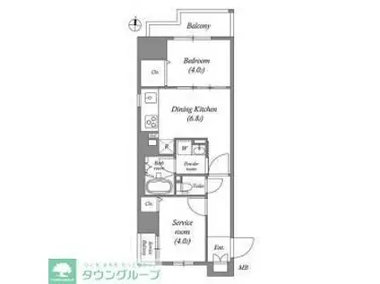 TLRレジデンス両国(1DK/2階)の間取り写真