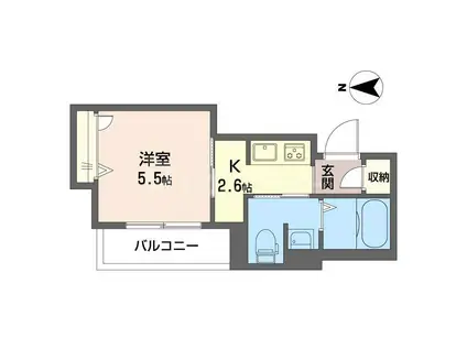 ビスタリエ南花畑(1K/3階)の間取り写真