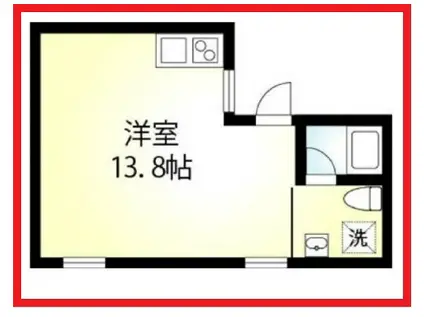 ブルックハウス(ワンルーム/3階)の間取り写真