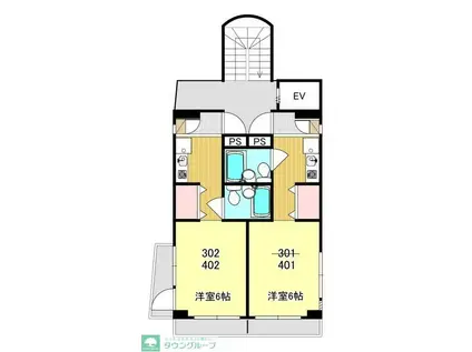 黒澤ビル(ワンルーム/3階)の間取り写真