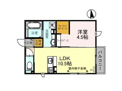 ポングル(1LDK/2階)の間取り写真