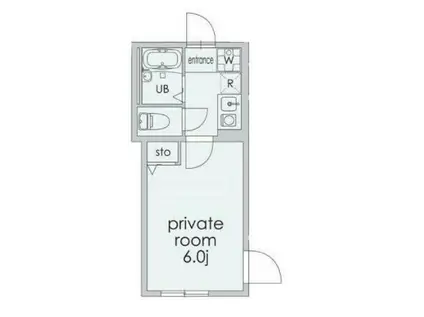 ヴィル中落合(1K/1階)の間取り写真