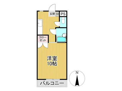 西田産業第6ビル(1K/3階)の間取り写真