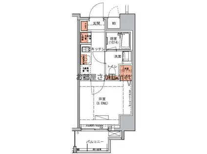ハーモニーレジデンス池袋002学生におすすめ (1K/6階)の間取り写真