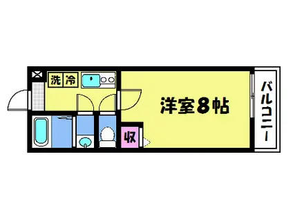 フラッティ丸太町御前(1K/3階)の間取り写真