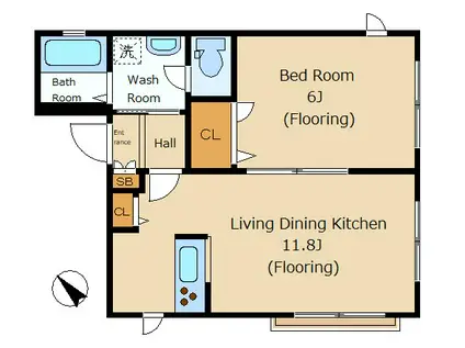 プレジールヴァン(1LDK/2階)の間取り写真
