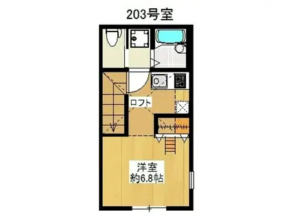 インベストビギン柴又I(ワンルーム/2階)の間取り写真